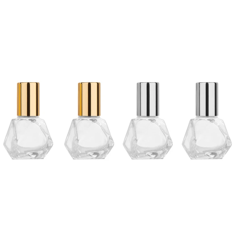 Botellas de vidrio transparente para Perfume y aceite esencial, botellas rellenables de viaje, contenedor dispensador de cosméticos, 8ML