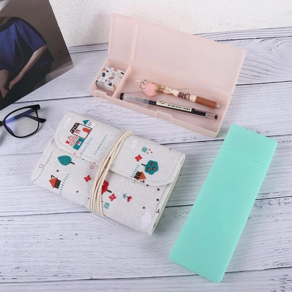 Simple Frosted Translucent Pencil Case Non-toxic Hard Plastic Pen Box Students Gift Stationery Box School Office Supplies