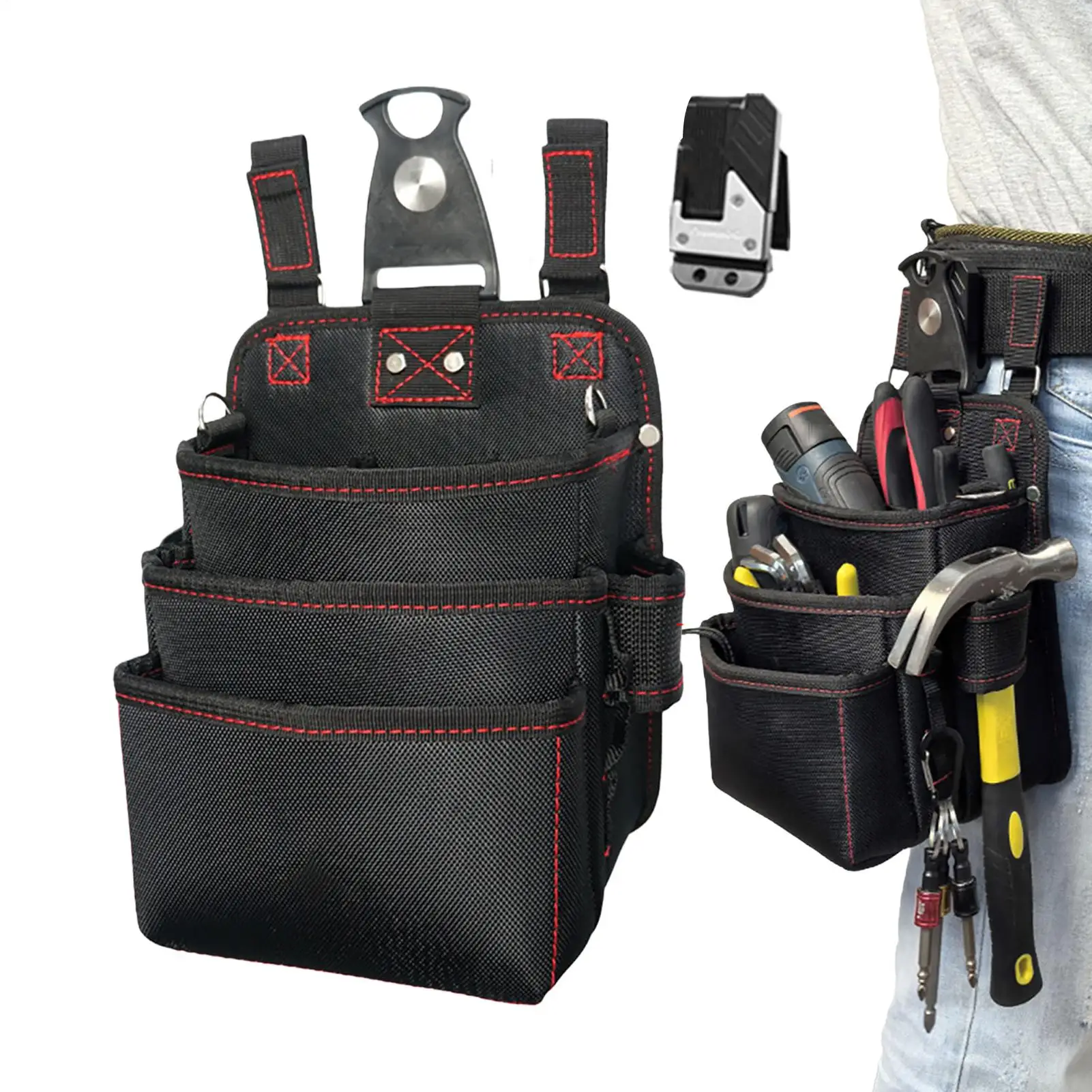 

Сумка для инструментов, 3-слойная водонепроницаемая сумка-оксфорд, рабочий пояс, сумка для электрика, строительная работа, плотник, садовый механик