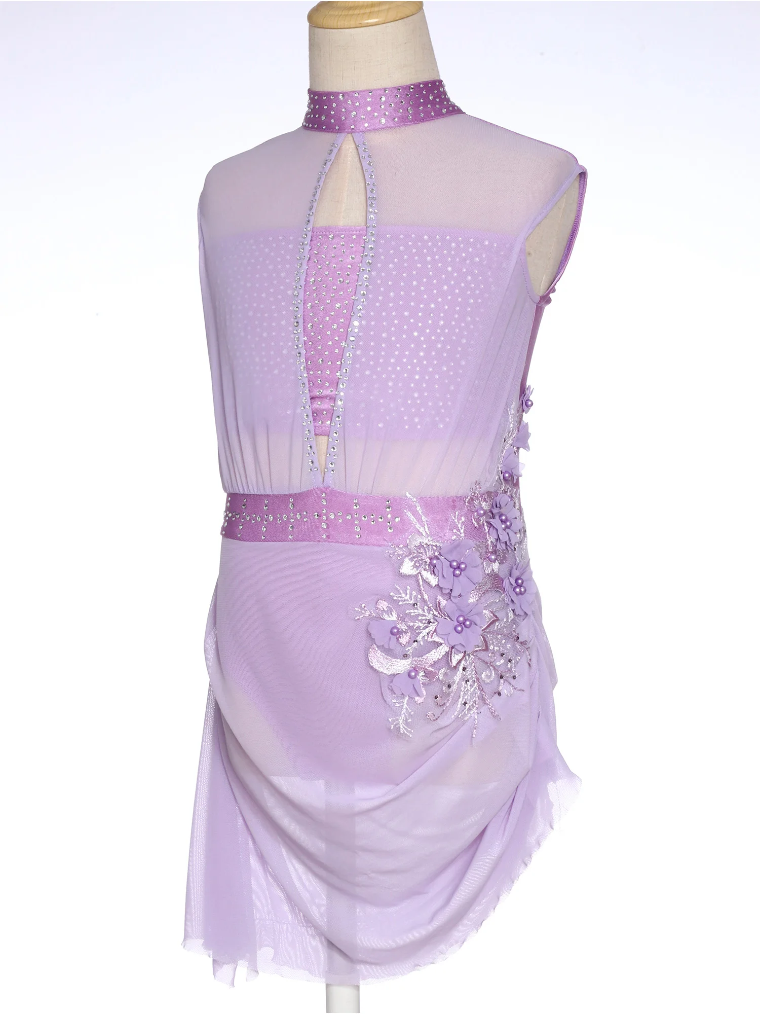 Kids Girl Gymnastics Ballet Lyrical Dance Dress Figure Skating Dresses Dancewear Children Stage Performance Contemporary Costume