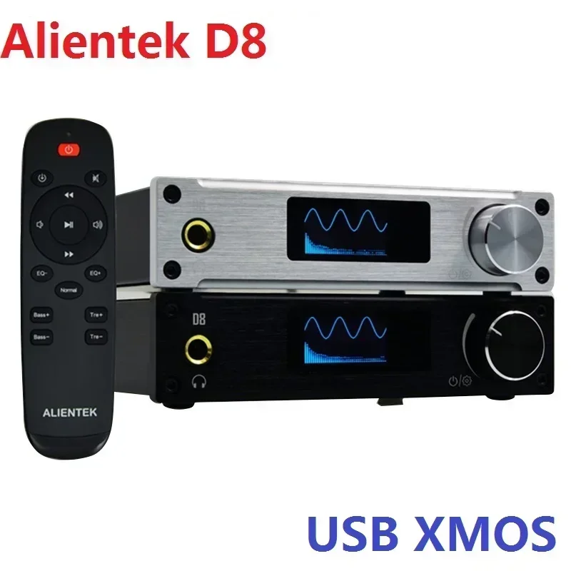 2022 Nuovo Alientek D8 Amplificatore per cuffie audio completamente digitale Ingresso USB XMOS/Coassiale/Optico/AUX 80W * 2 24Bit/192KHz DC19V/4.3A