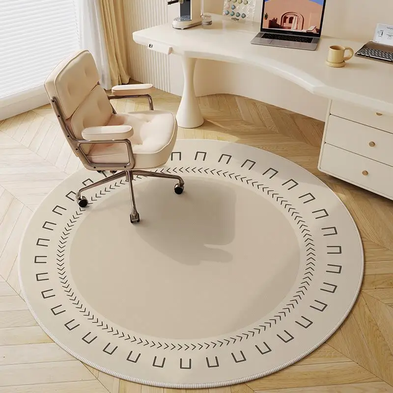 VIKAMA Premium-Rundteppich im französischen Stil für Schlafzimmer, Nachttisch, Wohnzimmer-Couchtischmatte, Arbeitszimmerstuhlkissen, Heimdekoration