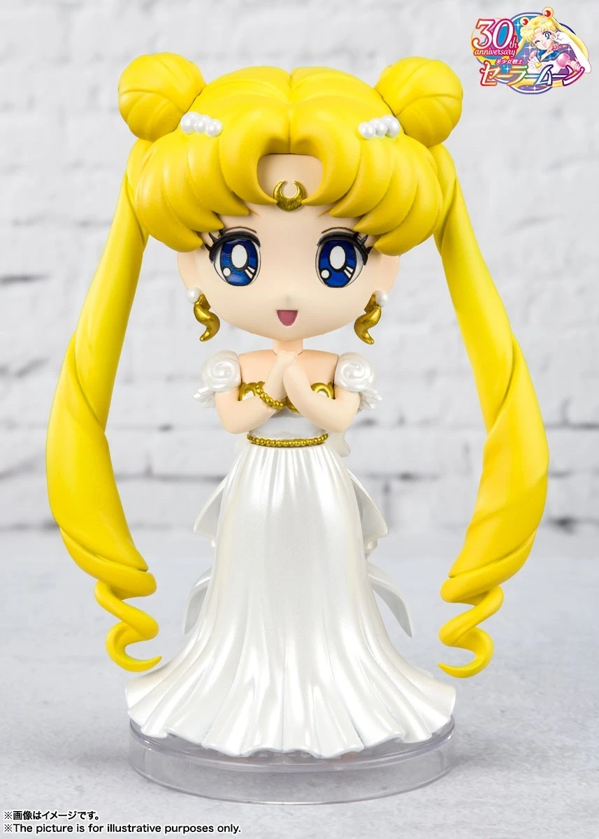 BANDAI Sailor MoonS Action Figures Prince Endymion Tsukino Usagi Q-version Active Joint Figures Figuarts Mini Original