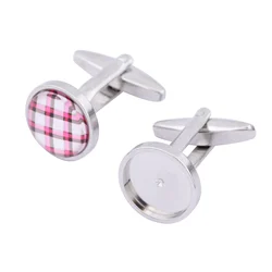 6pcs Stainless Steel Cufflink Blanks Fit 12mm Cabochon Cuff Link Base Settings Diy Jewelry Making Accessories