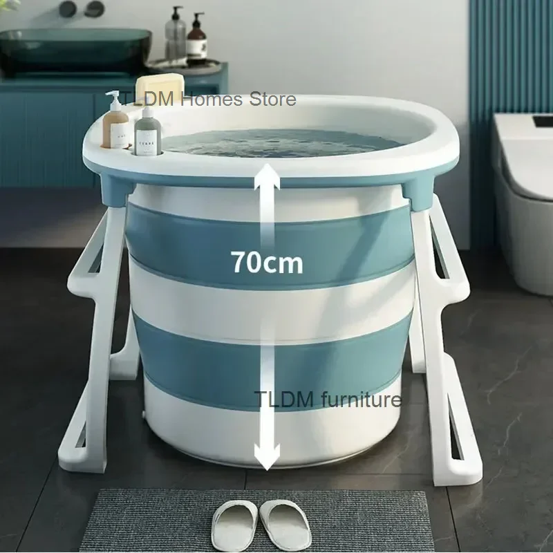 Household Portable Bathtub Adult Foldable High Bath Bucket Small Apartment hot tub large Bath Bucket Light Luxury Baby Bathtub