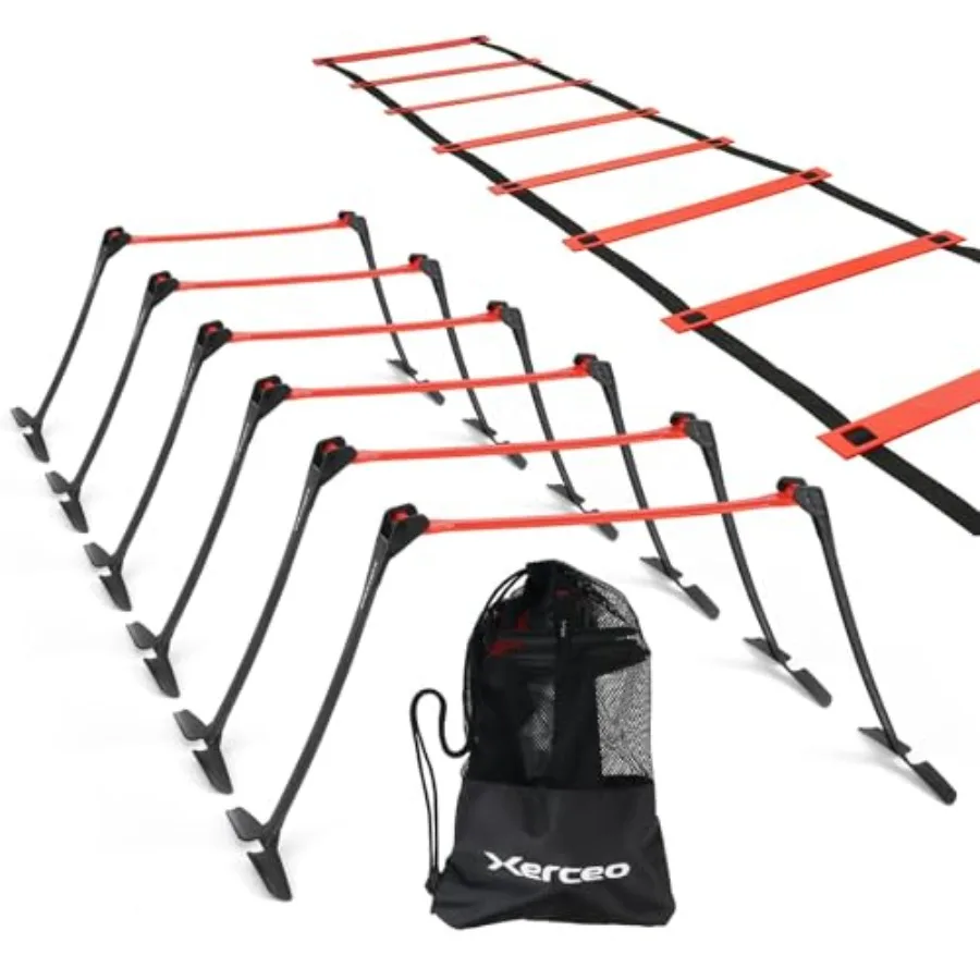 

Premium Adjustable and Collapsible Hurdle and Agility Ladder Set for Athletes Super Portable and Lightweight with Carrying Bag
