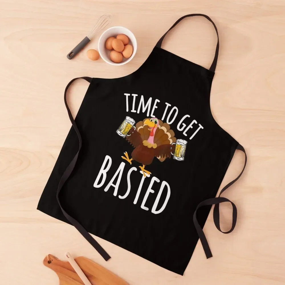 

Time To Get Basted Funny Beer Thanksgiving Turkey Gift Apron Things For Home And Kitchen All For Kitchen And Home Apron