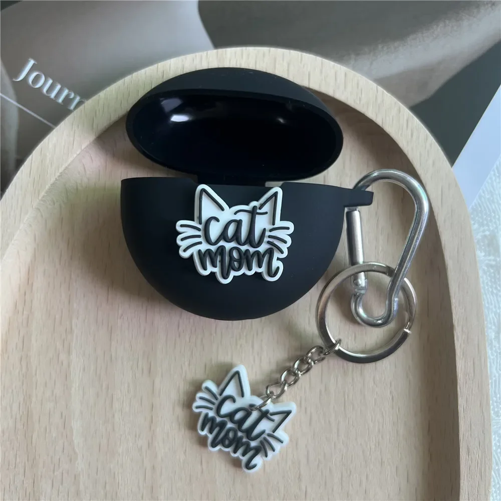 Per OnePlus Nord Buds 3 Pro/Pro 3 Custodia per auricolari con portachiavi Cartoon Cat Auricolari Cover Custodia in silicone carina per OnePlus