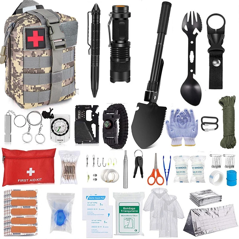 Outdoor Survival Kit for Camping, Travel, Multifunction Emergency  Medical Bag, Tactical First Aid Kit, SOS Wilderness Adventure