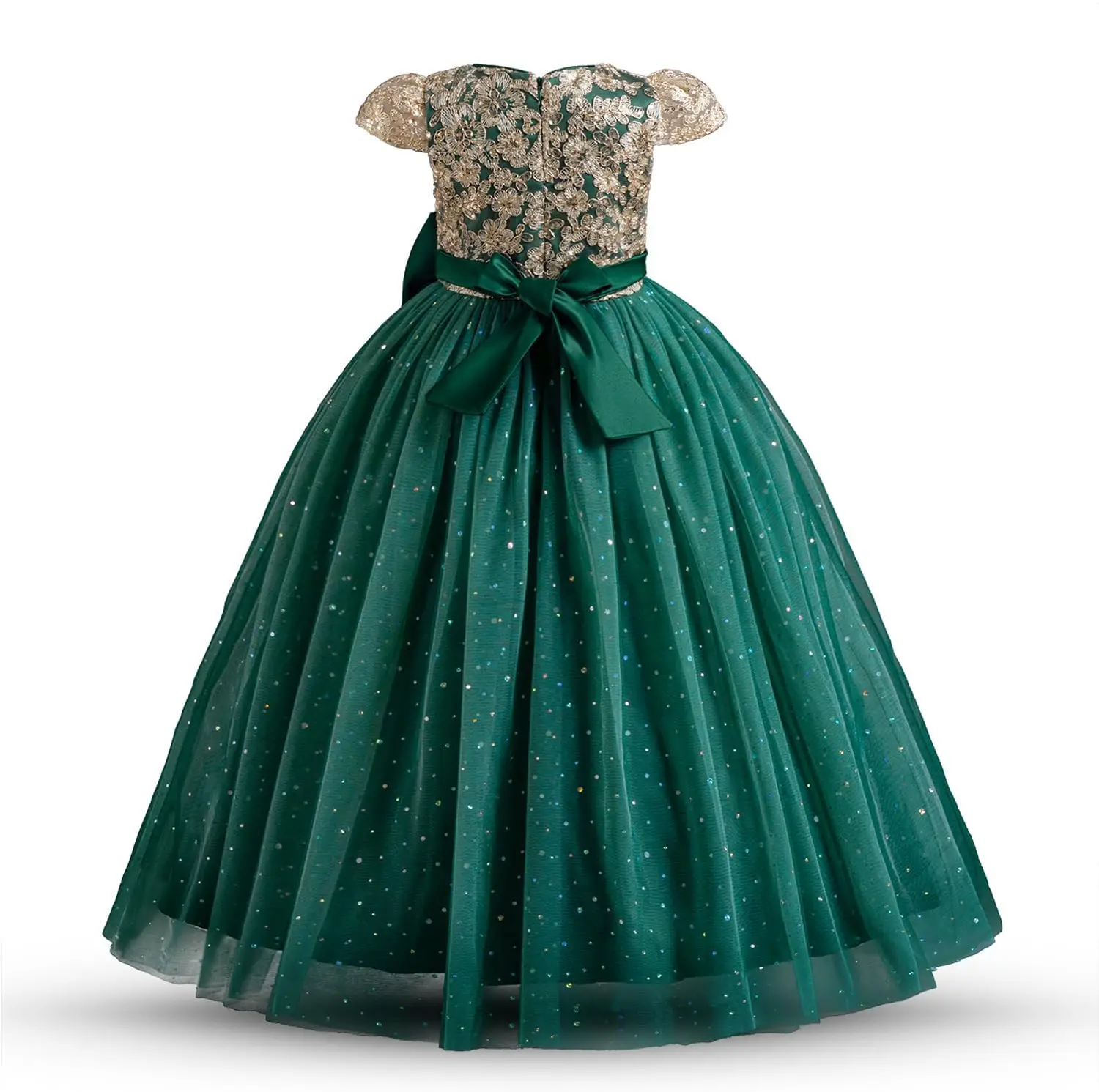 여아 미인 대회 공주 꽃 드레스 어린이 생일 파티 볼 플러피 졸업식 드레스, 성찬식 드레스 꽃 소녀 드레스