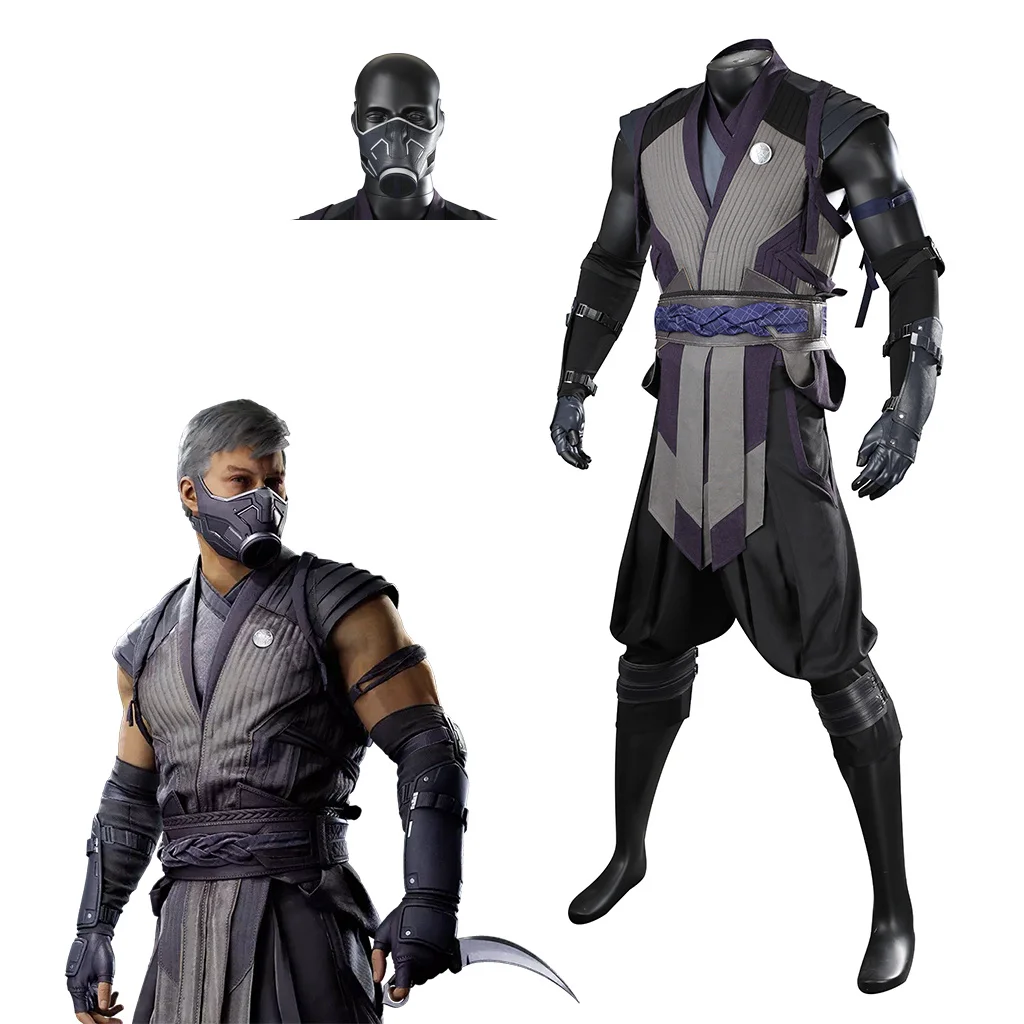 Mortal Kombat 1 Smoke Cosplay Costume Fighting Uniform With Mask Full Set Adult Men Smoke Costume Suit Custom Made