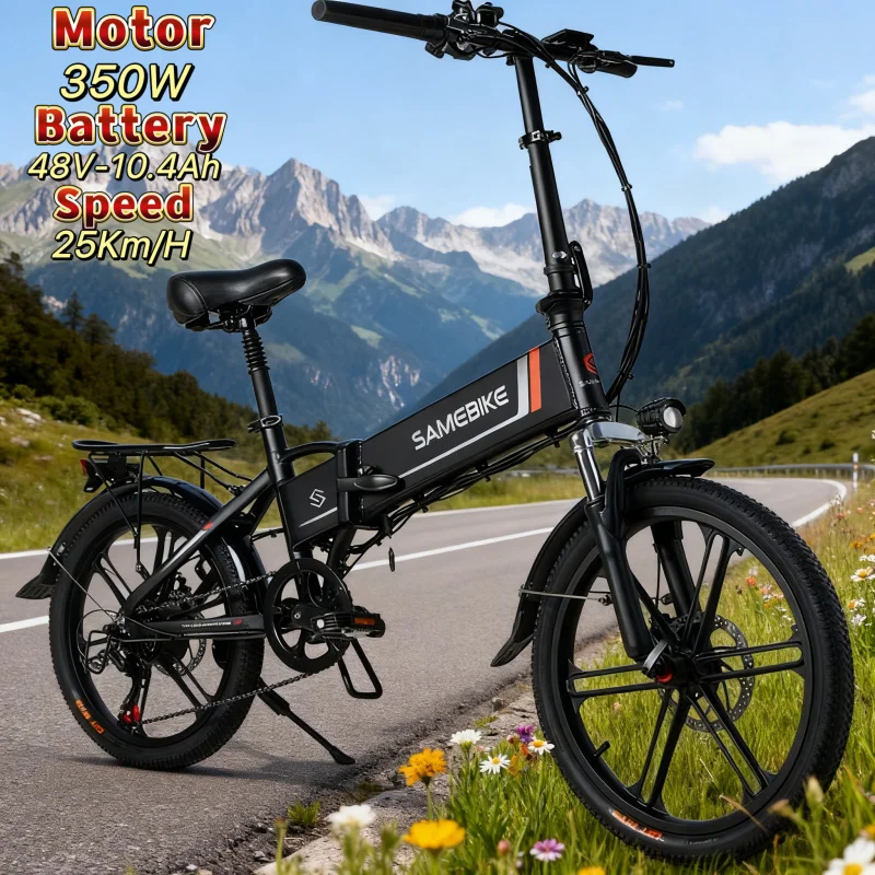 

20-inch aluminum alloy frame foldable E-Bike350W rear hub motor 48V 10Ah removable integrated battery electric city bike