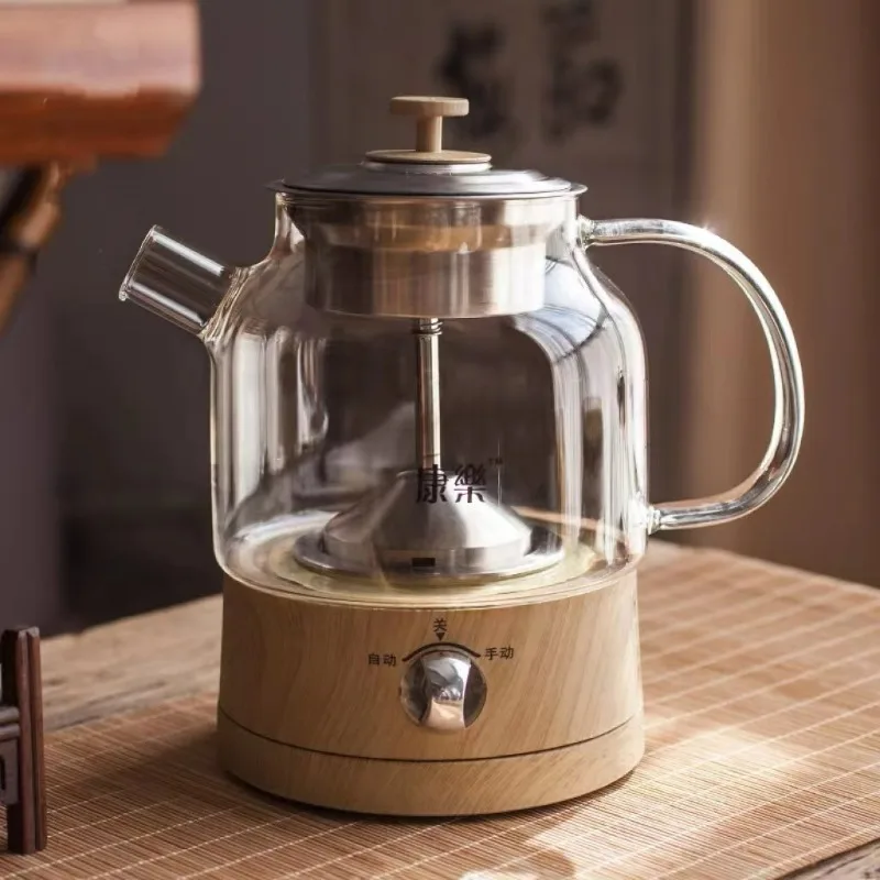 الخشب الحبوب الشاي تخمير الشاي الأسود التلقائي البخار الزجاج صانع الشاي متعددة الوظائف الحفاظ على الحرارة غلاية كهربائية الأواني الصحية