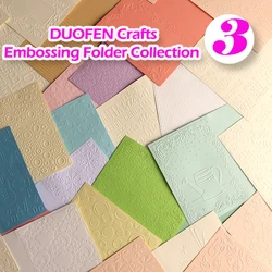 DUOFEN Crafts plastic embossing folder collection 3 paper embossing flower mold Christmas Birthday New Year day wedding