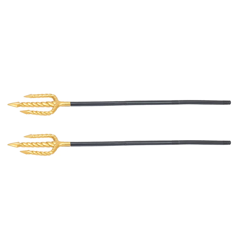 2 قطع هالوين ترايدنت البلاستيك تقليد ترايدنت تأثيري حزب الدعامة للأطفال ألعوبة الزخرفية خفيفة الوزن آمنة نتوءات خالية #3