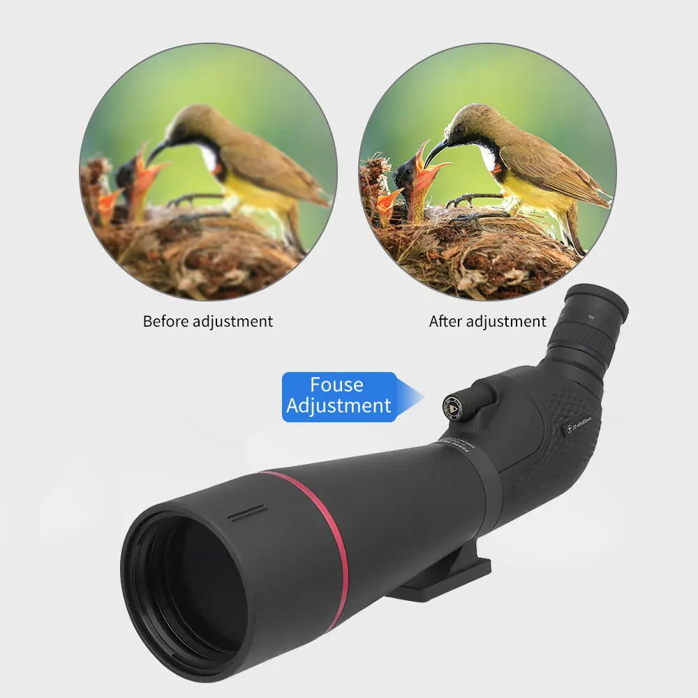 Visionking Waterproof 20-60X80 Zoom Spotting Scope FMC Bak4 Nitrogen Monocular Outdoor Birdwatching Target Shotting Telescope