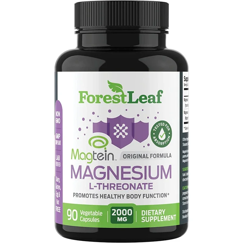 Magnesium L-Threonate, Focus and Memory Enhancer, Supports Nerve Function, Muscle Strength, Bone and Joint Health, 90 Capsules