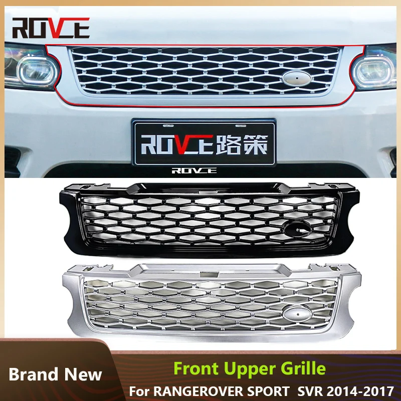 

ROVCE For Land Rover Range Rover Sport SVR 2014 2015 2016 2017 L494 Car Front Bumper Grille Centre Panel Styling Upper Grill