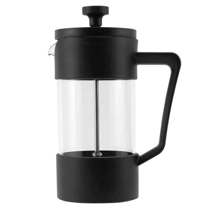 French Coffee & Tea Maker, Thickened Borosilicate Glass Coffee Rust-Free and Dishwasher Safe,Black-A50M