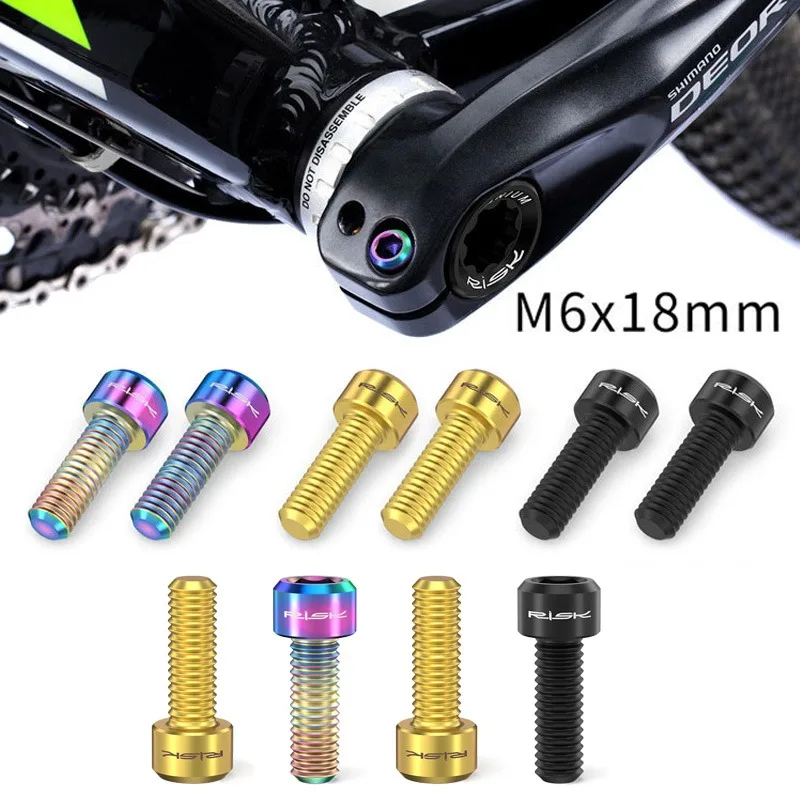 RISK M6x18 Crank arm fixing bolt For Shimano Sram Integrated Hollow Crank Titanium Alloy Screw Mountain bicycle crank screw
