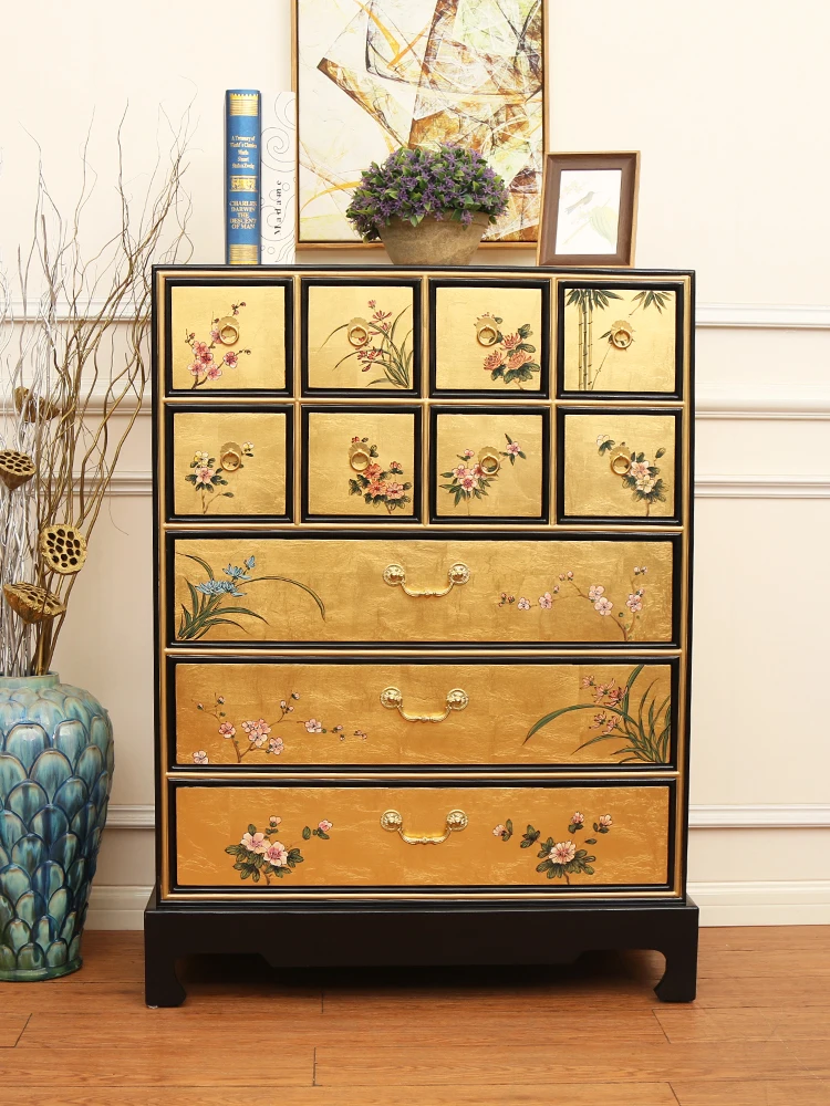 Lockers Bedroom Living Room Eleven Bucket Cabinets Gold Foil Storage Cabinets