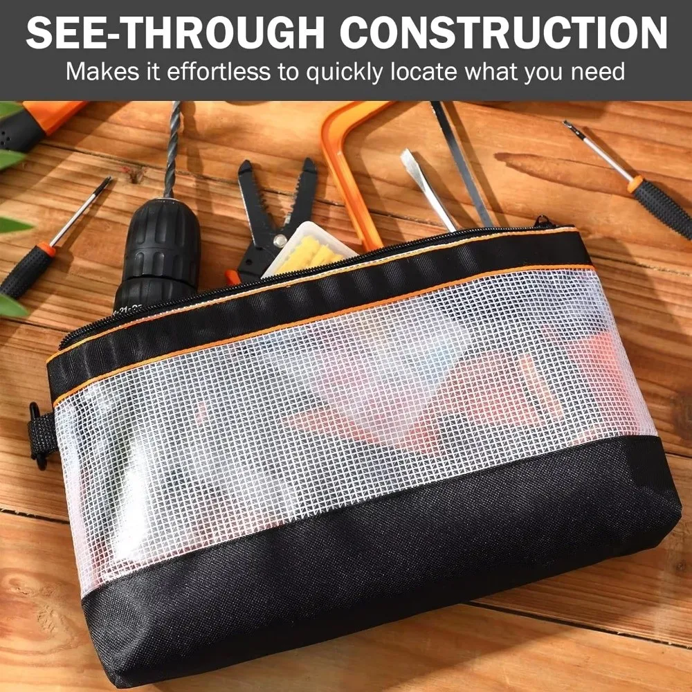 New PVC Hardware Storage Bag Transparent Anti-static Waterproof Storage Bag Portable Multifunctional Work Bag Electrician Repair