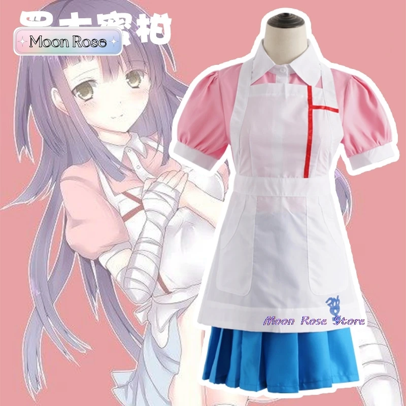 Danganronpa Mikan Tsumiki Cosplay Costume Wig Anime Dangan Ronpa Despair Ultimate Nurse Uniform Maid Outfit Women Halloween