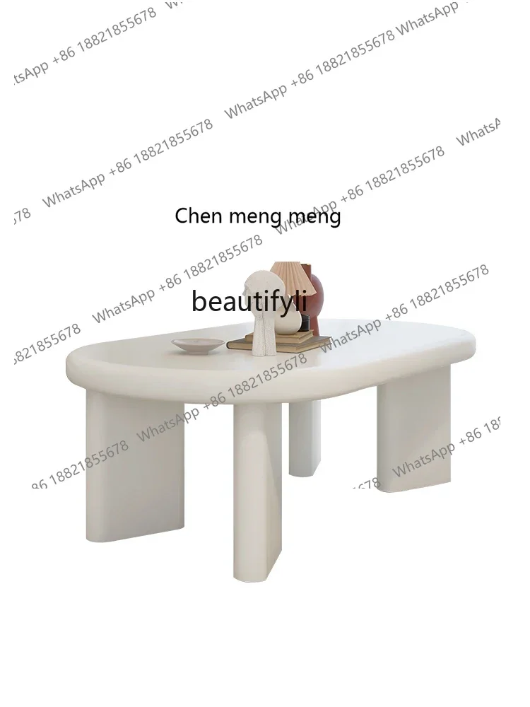 cn8350 LHY zq Oval Coffee Table Nordic Multi-Functional Living Room Tea Table Simple Modern Tea Table Combination Small Apartmen