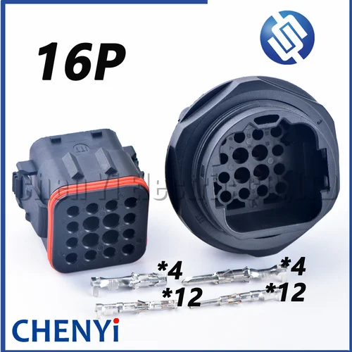 Conector electrónico impermeable para automóvil macho hembra de 16 pines (4B+12S) 132124 -001 132124 -000 Con Pasadores Para Tipo ITT CTB