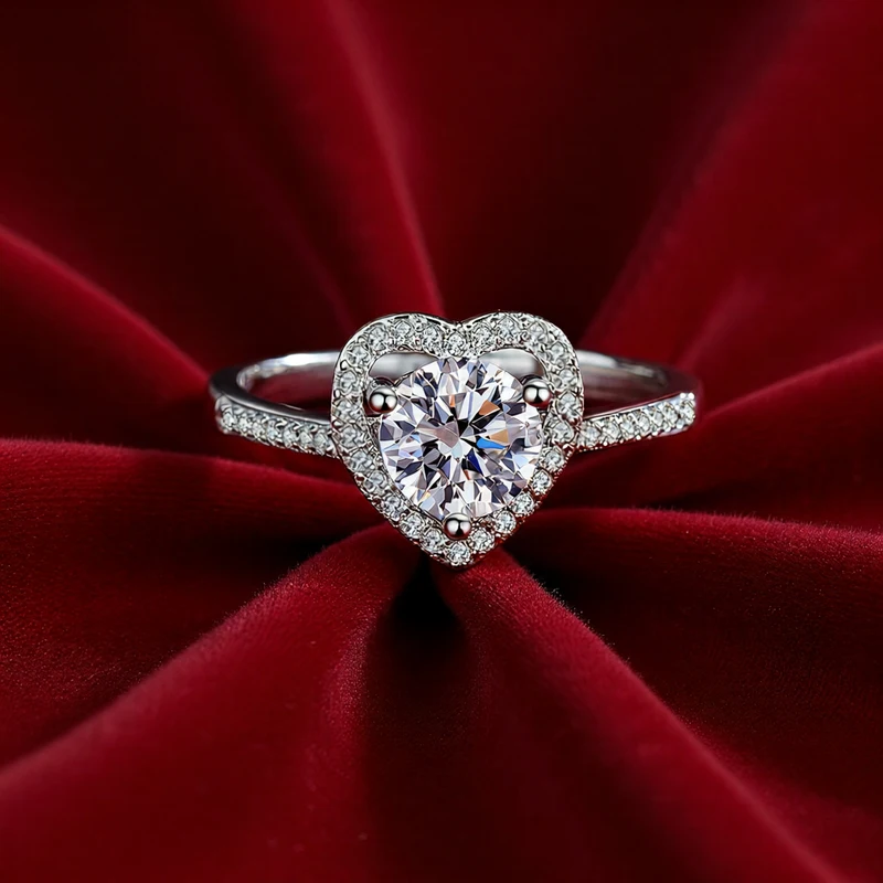 

Открытое кольцо с муассанитом 0,5-1,0 карата, инкрустированное бриллиантом на палец для женщин, серебро 925, свадебные регулируемые кольца, ювелирные изделия