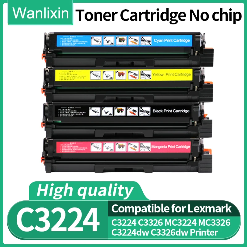 

C3224 Совместимые тонер-картриджи C3210K0 без чипа, используемые для Lexmark C3224 C3210K0 C3224 C3326 MC3224 MC3326 C3224dw C3326dw