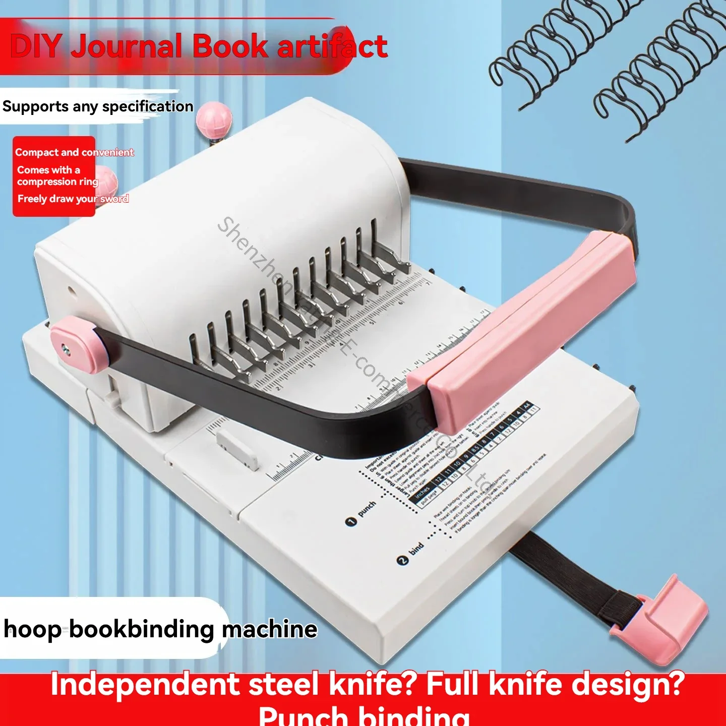 Account Iron Ring Binding Puncher 2:1 Hole Punching Machine Manual Hole Round Double Coil Loose-leaf  Integrated