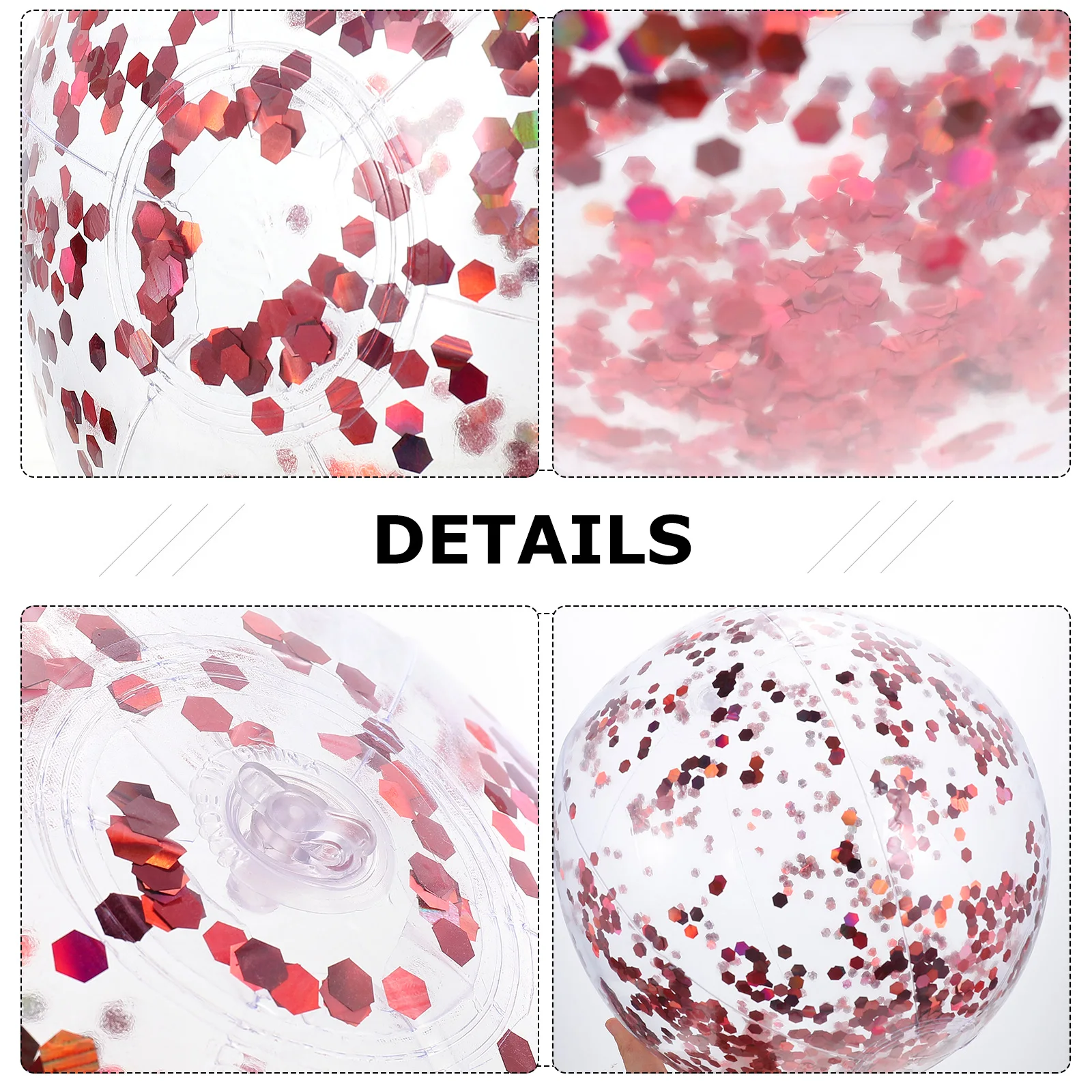 

Glitter Ball Toy Round Transparent Beach Balls for Pool Outdoor Kids Toys Clear Balls Glow Flashing Party Games