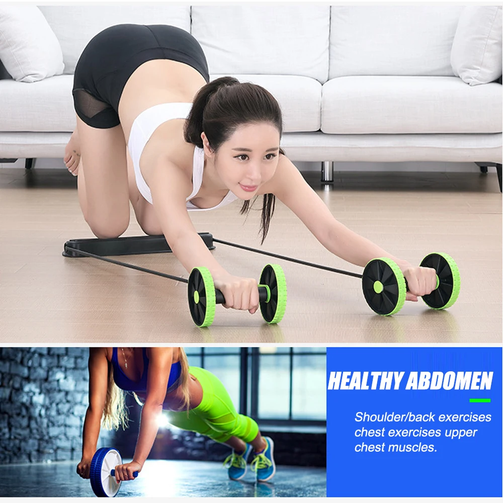 Ab Roller Wheel Exercise Equipment Abdominal Trainer Waist Slimming Workout Fitness Resistance Band Wheeler Home Gym Workouts