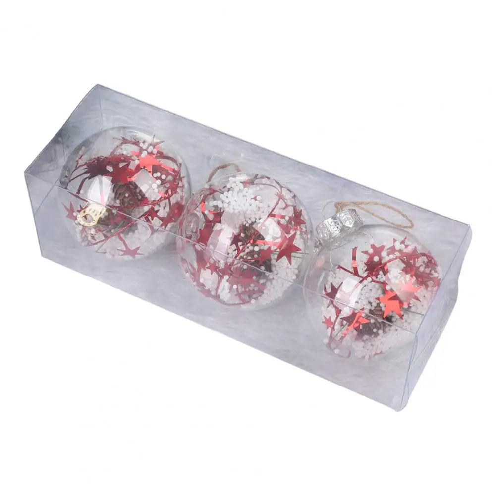 Premium Ornaments Sparkling Sequin Christmas Ball Ornaments Set for Festive Home Decor 3 Pack Xmas Tree Hanging for Store