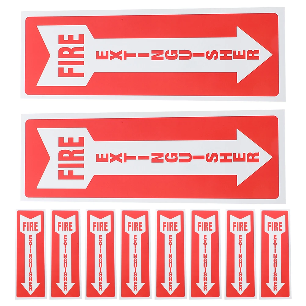 

10pcs Fire Extinguisher Sign Stickers Self Adhesive 3 9x11 75Inch Office Retail Store Restaurant Safety Labels Decals