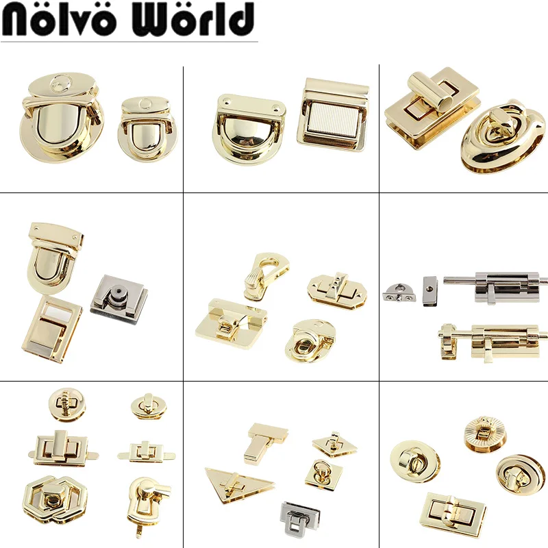 Light Gold,Silver Metal Flip Locks Clasp For Women Bags Handbags Purse Snap Lock Clip Buckle Decorative Replacement Accessories