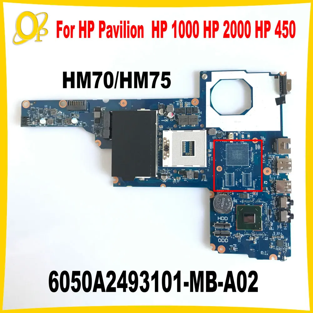 

6050А 2493101 -MB-A02 Материнская плата подходит для материнской платы ноутбука HP Pavilion CQ45 HP 1000 HP 2000 HP 450 HM70/HM75 DDR3 протестирована