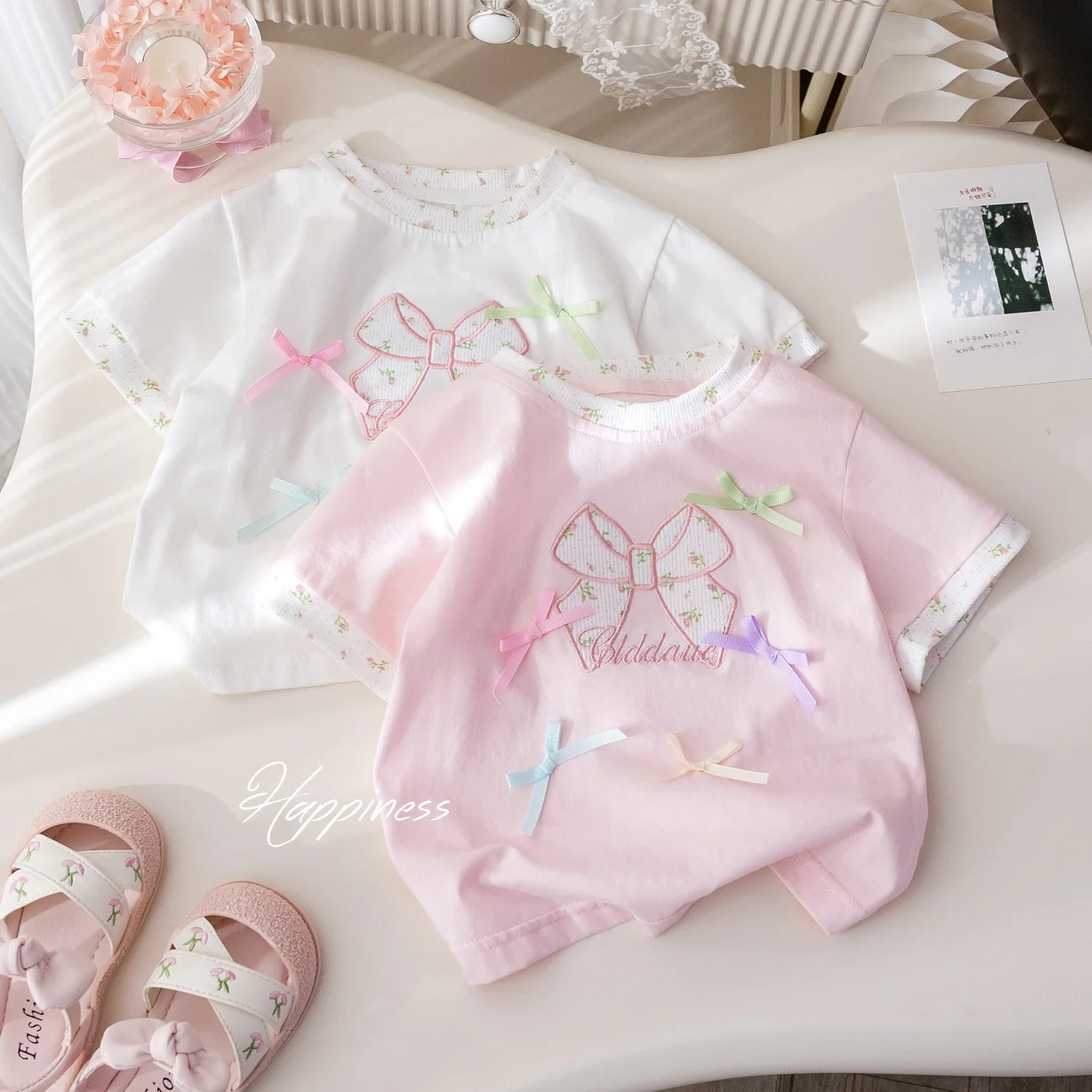 Футболки для девочек, лето 2024, Детские хлопковые топы, футболка для малышей, повседневная Милая верхняя одежда, детские костюмы