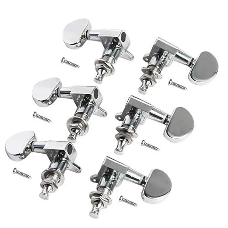 6pcs 3L3R Acoustic Guitar Tuning Pegs Machine Head Tuners Chrome Guitar Parts