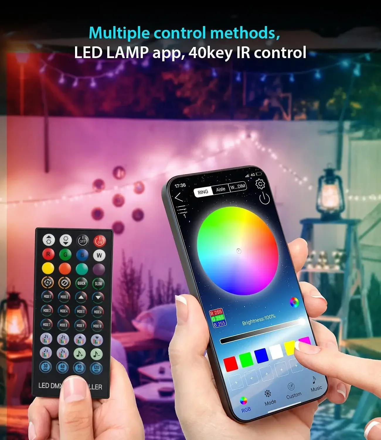 USB bluetooth super smart led twinkle light mobile phone remote control APP copper lamp string of Christmas lights string decor