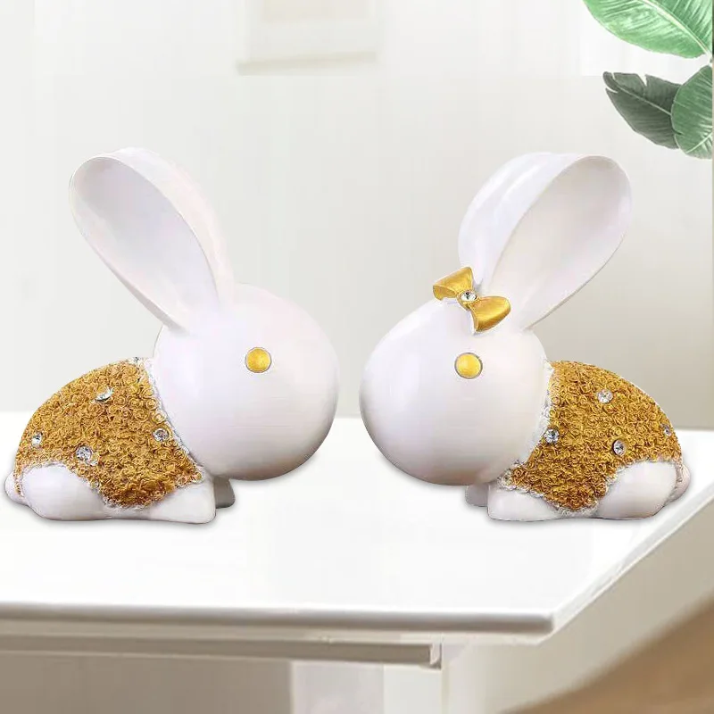 

Nordic couple rabbit animal ornament creative home living room bedroom wine cabinet entrance decoration handicraft