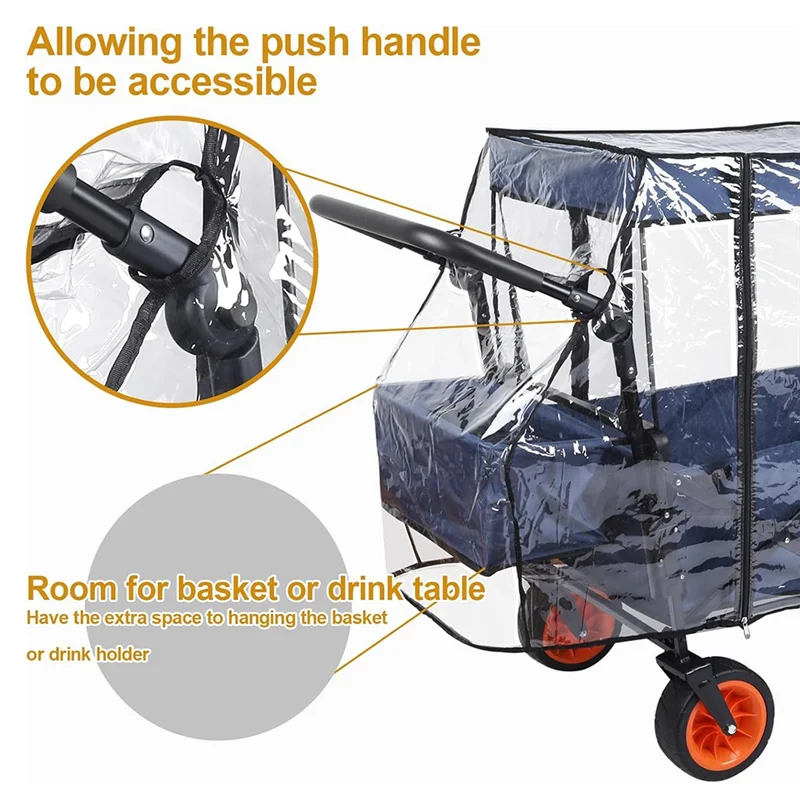TKOH-Wagon Covers Waterproof Clear Plastic Awning For Camping Picnic Garden Use For Outdoor Camping Picnic Waterproof