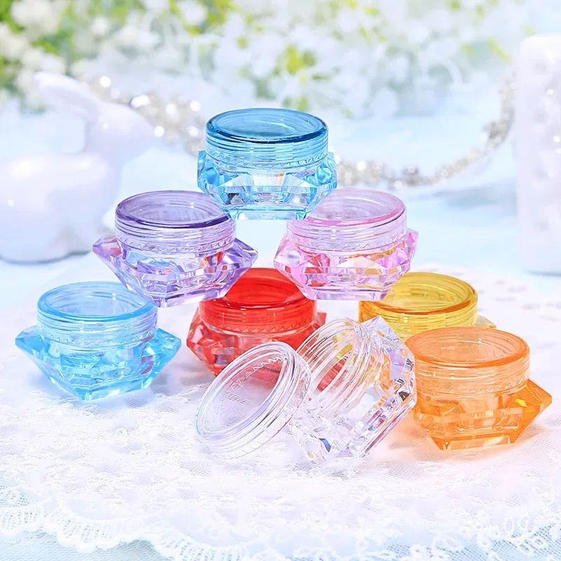 3/5g Face Cream Refillable Bottles Mini Make Up Jar Cosmetic Diamond Shaped Trial Sample Box Cosmetics Packaging Travel Pot