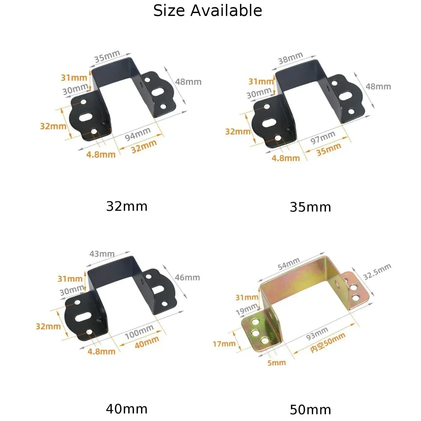 Accessories New Connector Parts Fixings Multi-function Replacement Support U Shaped 1 Pair Brackets Connecting