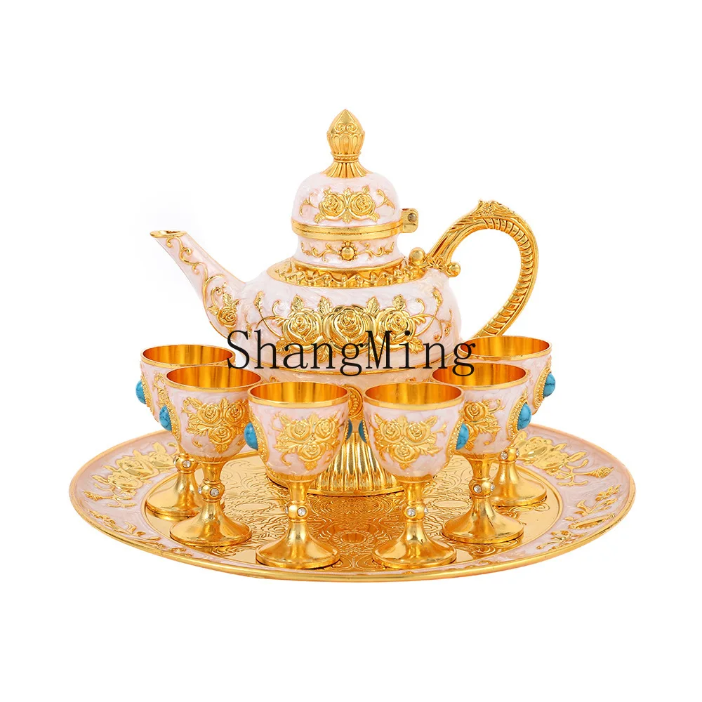 

DSA wine set exquisite rose relief high sense home hospitality wine set retro light luxury wine glass