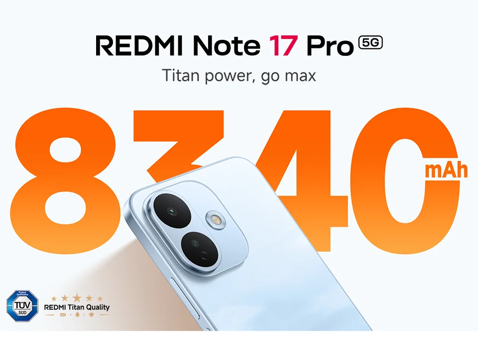 Global Version Xiaomi Redmi Note 17 Pro 5G Smartphone 50MP Camera 6.83" AMOLED 120Hz Snapdragon® 6s Gen 4 CPU 67W 8340mAh NFC