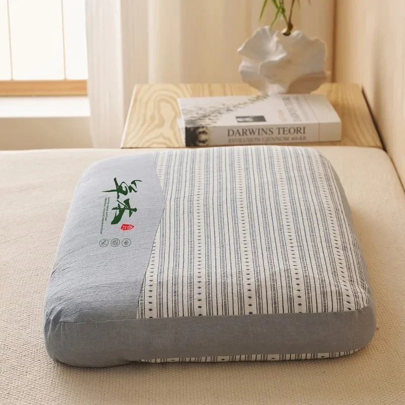 New Pure Cotton Color Strip Double Pillow Buckwheat Xiang Pill Mixed Pillow Cervical Spine Single Pillow 32x52cm