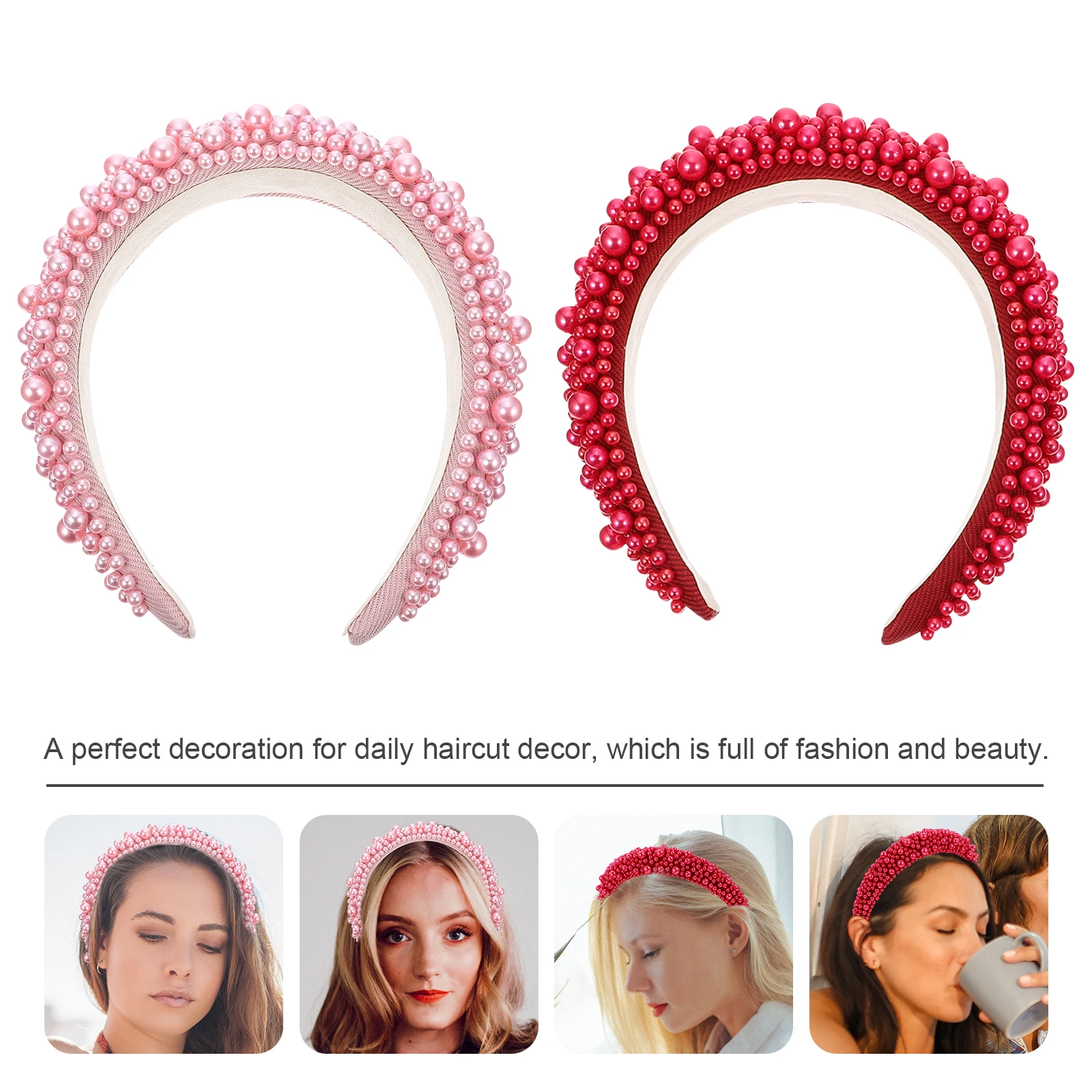 

Pearl Hairb Sponge Retro Style Comfortable Elegant Daily Parties Creative Pearl Headdress Hairstyle Decor Accessories