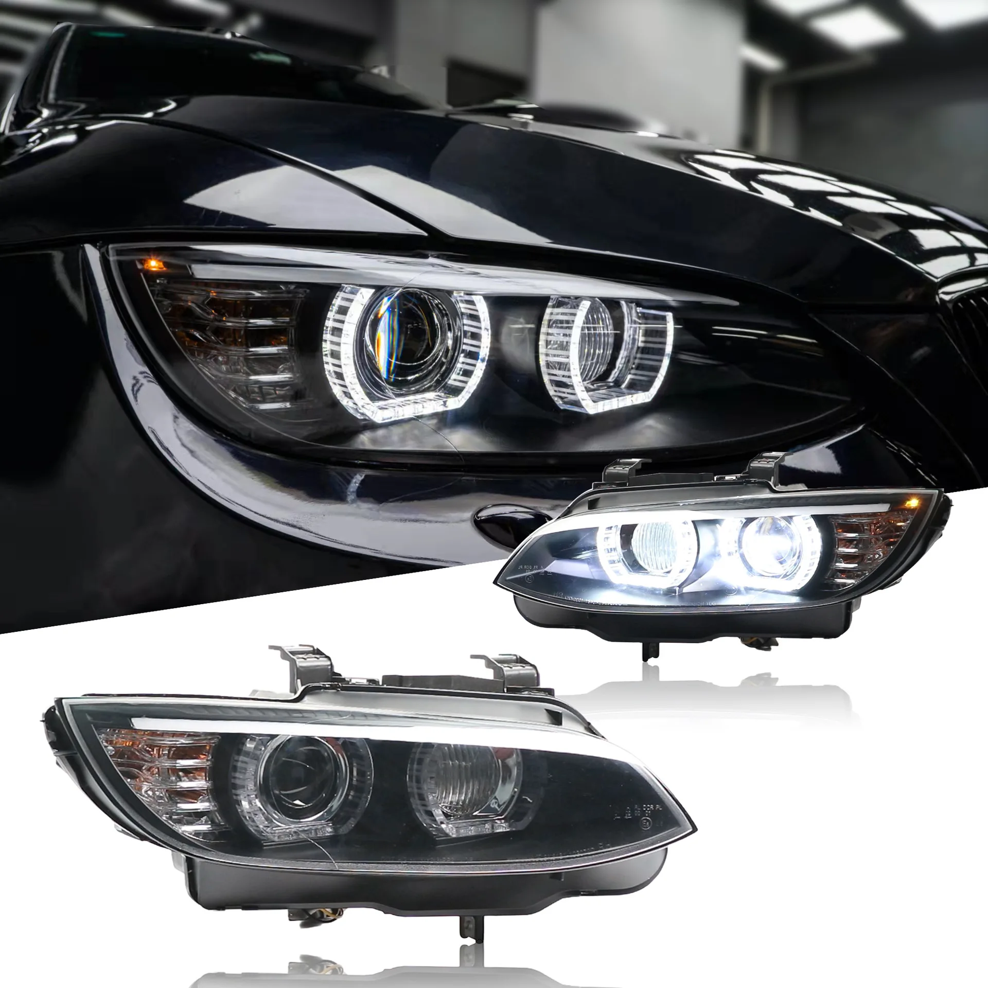 

Suitable for BMW E92 Headlight Assembly E93 Modified LED Headlights A Pair of Assembly Upgrades 06-12 M3 Headlights